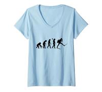 Femme Plongeur évolution Humaine plongée avec Tuba drôle T-Shirt avec Col en V
