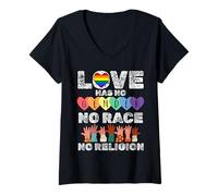Femme Plongeur LGBTQIA, Lesbiennes, Les Gays, La Justice De Genre T-Shirt avec Col en V