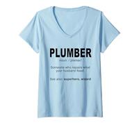 Femme Plumber Someone Who Repairs What Your Husband Fixed - Drôle T-Shirt avec Col en V