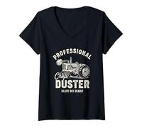 Femme Plumeau Professionnel Silencieux mais Mortel T-Shirt avec Col en V