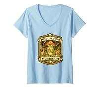 Femme Plus Champignon Grenouille Esthétique Fairycore Forestcore Nature T-Shirt avec Col en V