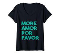 Femme Plus d'amour s'il Vous plaît Plus d'Amor Por Favor Grand T-Shirt avec Col en V
