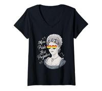 Femme Plus de fierté, moins de préjugés, un mois amusant de la fierté LGBT T-Shirt avec Col en V