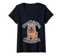 Femme Plus de Rides, Plus d'amour - Shar-Pei Lover Edition T-Shirt avec Col en V