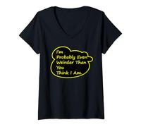 Femme Plus étrange Que tu ne Le penses. Probablement même, T-Shirt avec Col en V