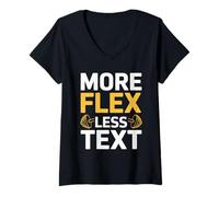 Femme Plus flex moins de textes de gymnase de motivation du texte T-Shirt avec Col en V