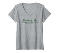 Femme Plus Le Violon est Vieux, Plus l'air est Doux (Vieux Proverbe Irlandais) T-Shirt avec Col en V
