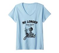 Femme Plus Mort à l'intérieur à Cause de Jésus T-Shirt avec Col en V