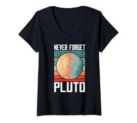 Femme Pluton N'OUBLIE JAMAIS Le MÈME du SYSTÈME Solaire des Neuf PLANÈTES T-Shirt avec Col en V