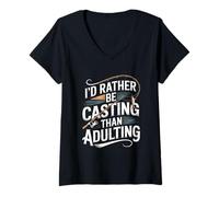 Femme Plutôt être coulé que la conception d'adulte T-Shirt avec Col en V