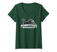 Femme Plymouth State University Panthers T-Shirt avec Col en V