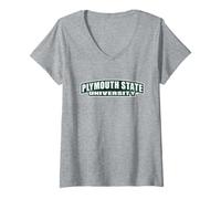 Femme Plymouth State University Panthers Text T-Shirt avec Col en V