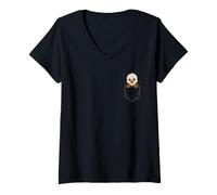 Femme Pochette De Dessin Animé Bébé Aigle, Conception Artistique T-Shirt avec Col en V