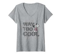 Femme Pochoir Peanuts Joe Cool Snoopy Way Too Graffiti Art Urban T-Shirt avec Col en V
