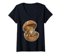 Femme Podcast animé par Mic Check Nutty DJ Animal Radio T-Shirt avec Col en V