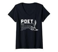 Femme Poète Définition Poésie Écrivain Créatif Écriture Citation T-Shirt avec Col en V