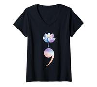 Femme Point-Virgule Lotus Sensibilisation au Suicide Prévention Hope Art T-Shirt avec Col en V