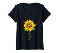 Femme Pointer Mom Tournesol Pointer Lover Cadeaux Chien Maman Maman T-Shirt avec Col en V