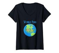 Femme Pois du Monde - Save The Earth, Peace, Animals, Environment Gift T-Shirt avec Col en V