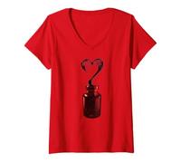 Femme Poison d'amour T-Shirt avec Col en V
