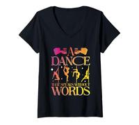 Femme Pole Dancing A Dance Sthat Speaks Without Words T-Shirt avec Col en V