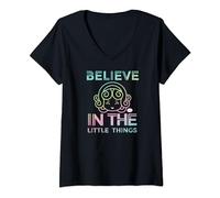 Femme Polly Pocket Believe in the Little Things T-Shirt avec Col en V