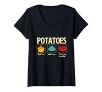 Femme Pommes de Terre - Thanksgiving Day Fall Holiday Turkey Day T-Shirt avec Col en V