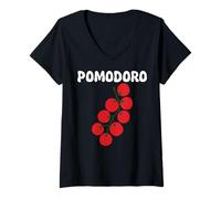 Femme Pomodoro Freschi Fresh Tomatoes Italian Summer Tomatoes T-Shirt avec Col en V