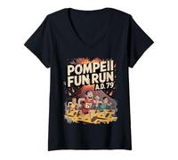 Femme Pompéi Fun Run AD 79 T-Shirt avec Col en V