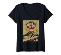 Femme Pompéi Fun Run Géographie Volcanologie T-Shirt avec Col en V