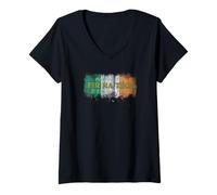 Femme Pompier Fir Na Tine Pompier Irlandais T-Shirt avec Col en V