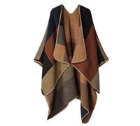 Femme Poncho Châle Ouvert Cape Élégant Châle Femme Chaud Poncho Cape Réversible Echarpe Chale Grand Taille Cape Poncho Femme Tricoté Gilet Imprimé