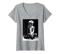 Femme Pop Singer Kim Wilde Live Danemark Tour 1982 T-Shirt avec Col en V
