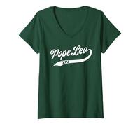 Femme POPE LEO 14 / POPE LEO XIV Motif baseball classique T-Shirt avec Col en V