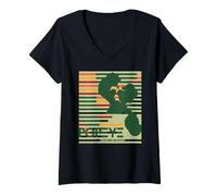 Femme Popeye The Sailor Man Bande dessinée rétro Strong and Fearless T-Shirt avec Col en V