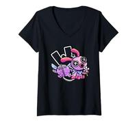 Femme Poppy Playtime Loopsy Noodle Wrongside Outimals T-Shirt avec Col en V