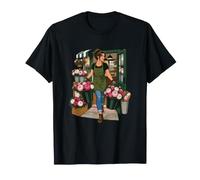 Femme Portant des seaux de pivoines dans Un Magasin de Fleurs T-Shirt