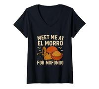 Femme Porto Rico Saying El Morro Mofongo Taino Yo Soy Boricua T-Shirt avec Col en V
