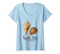 Femme Porto Rico Shelling Beach Travel Vacation Sheller T-Shirt avec Col en V