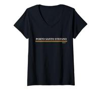 Femme Porto Santo Stefano Italie T-Shirt avec Col en V