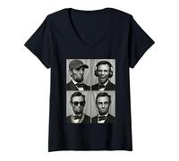 Femme Portrait d'Abraham Lincoln T-Shirt avec Col en V