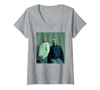Femme Portrait d'Andy Willsher en Duo avec Jaxx Romeo Electro House au sous-Sol T-Shirt avec Col en V