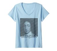 Femme Portrait de Baruch Spinoza formé par des Lignes T-Shirt avec Col en V