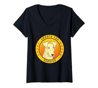 Femme Portrait de chien Fox Terrier lisse T-Shirt avec Col en V