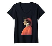 Femme Portrait de Dante par Sandro Botticelli (1495) T-Shirt avec Col en V