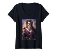 Femme Portrait de Dionysos T-Shirt avec Col en V