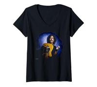 Femme Portrait de Frank Zappa avec Guitare LA par Michael Grecco T-Shirt avec Col en V