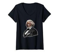 Femme Portrait de Frederick Douglass T-Shirt avec Col en V