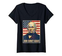 Femme Portrait de John Quincy Adams T-Shirt avec Col en V