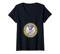 Femme Portrait de l'empereur Sélassié, Timbre-Poste Classique T-Shirt avec Col en V
